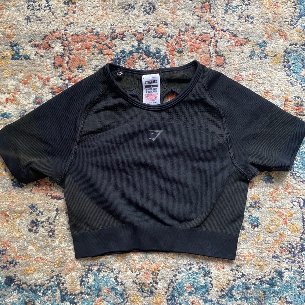 Black Gymshark Biker Crop Top